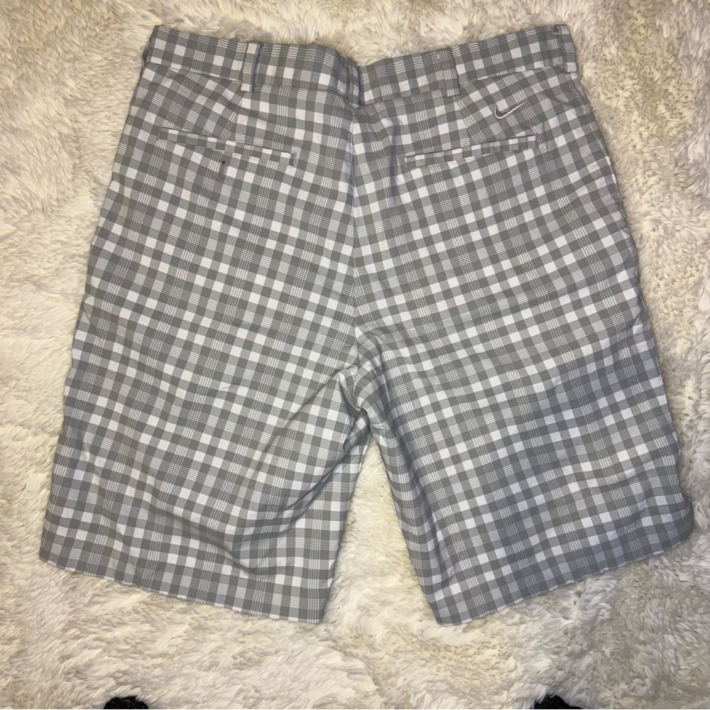 Nike Gray/White Checker Patterned Flat Front Golf… - image 4